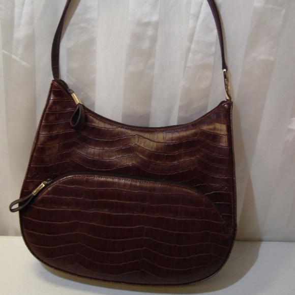 Enzo Angiolini Croc Pattern Hobo Shoulder Bag - Picture 1 of 8